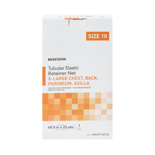 McKesson Elastic Net Retainer Dressing Tubular White Elastic Size 10 40-1/2 Inch X 25 Yard (102.9 cm X 22.9 m) X-Large Chest / Back / Perineum / Axilla NonSterile, MSVP114710, Case of 10