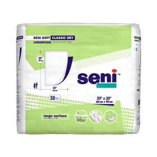 Disposable Underpad Seni® Soft Classic Dry 23 x 35 Inch Cellulose Pulp Light Absorbency S-0330-UC1 Case of 120 751012 Seni® Soft Classic Dry 1163831_CS