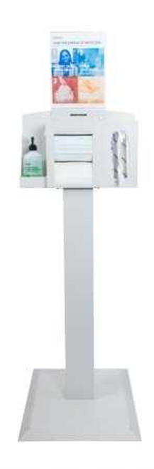 Hygiene Dispensing Station McKesson Floor Stand Quartz Beige 18 W X 59.10 H X 18 D Inch Aluminum / Cold Rolled Steel / PETG Plastic 134-101 Each/1 16-4812 MCK BRAND 1114750_EA