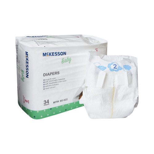 Unisex Baby Diaper McKesson Size 2, Heavy Absorbency BD-SZ2 Case of 4