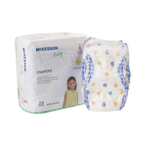 McKesson Baby Diaper, Size 6, Over 35 lbs., Heavy Absorbency, Case of 4