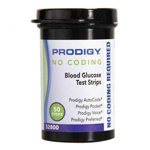 Blood Glucose Test Strips Prodigy 50 Strips per Box No Coding Required For All Prodigy Meters 052800 Box/50 16-89068 Prodigy Diabetes Care 843244_BX