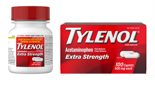 Tylenol Pain Relief 500 mg Strength Acetaminophen Caplet 100 per Box, 304490900, Box of 1