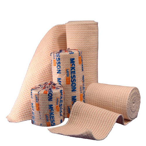Elastic Bandage McKesson 3 Inch X 5 Yard Standard Compression Hook and Loop Closure Tan NonSterile 16-1033-3 Case/50 2166 MCK BRAND 454619_CS