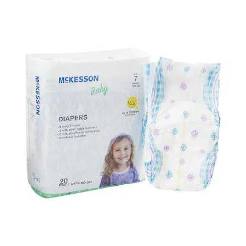 Unisex Baby Diaper McKesson Size 7 Disposable Moderate Absorbency BD-SZ7 Case/4 8574 MCK BRAND 1144480_CS