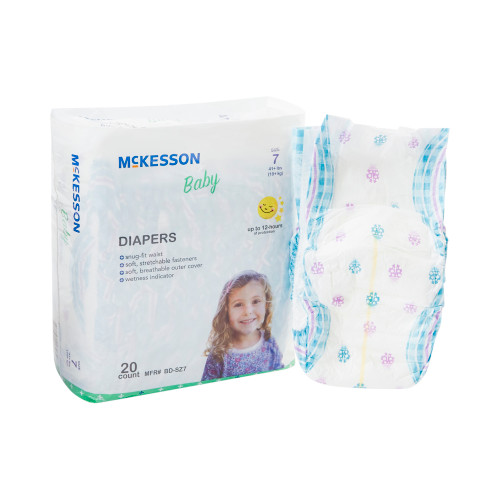 McKesson Baby Diaper, Size 7, Over 41 lbs., Heavy Absorbency, Case of 4