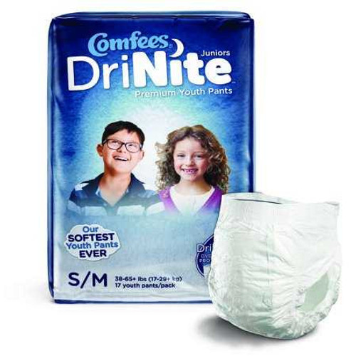Unisex Youth Absorbent Underwear Comfees DriNite Juniors Pull On with Tear Away Seams Small / Medium Disposable Heavy Absorbency CMF-YSM Case/68 1584B ATTENDS HEALTHCARE PRODUCTS 1150965_CS