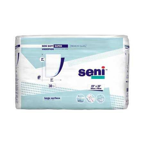 Underpad Seni Soft Super 23 X 35 Inch Disposable Cellulose Pulp Moderate Absorbency S-0330-US1 Case/60 10-0751 TZMO USA Inc 1163821_CS