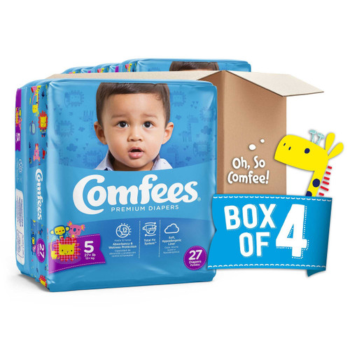 Unisex Baby Diaper Comfees Size 5 Disposable Moderate Absorbency CMF-5 Case/108 91-2600 ATTENDS HEALTHCARE PRODUCTS 993247_CS