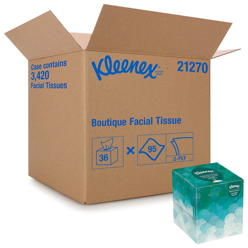 Kleenex Boutique Facial Tissue White 8-2/5 X 8-2/5 Inch 95 Count 21270 Case/36 146-RTL10131 Kimberly Clark 567815_CS