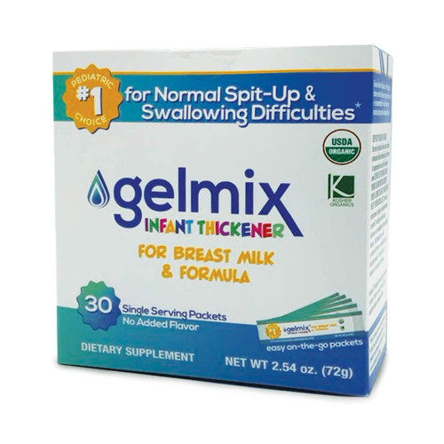 Infant Formula and Breast Milk Thickener Gelmix 2.4 Gram Individual Packet Unflavored Powder IDDSI Level 1 Slightly Thick GEL-WHO-005 Pack of 1