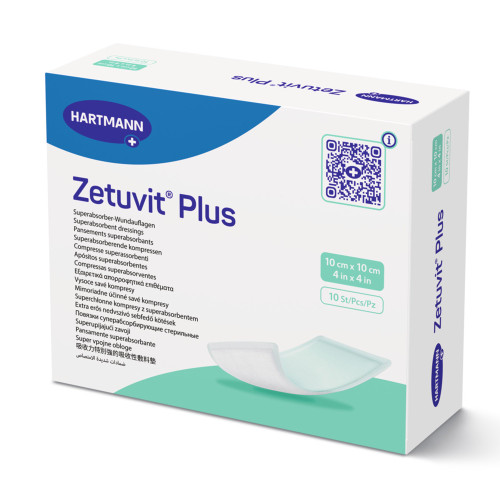 Zetuvit Plus Super Absorbent Dressing Without Adhesive 4 X 4 Inch Square, 413110, Box of 10