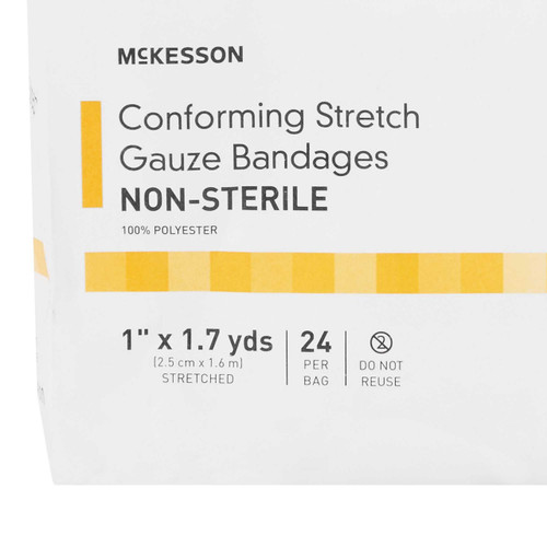 Conforming Bandage McKesson Polyester 1 Inch X 1-7/10 Yard Roll Shape NonSterile 16-010 Roll/1 300416A MCK BRAND 993036_RL