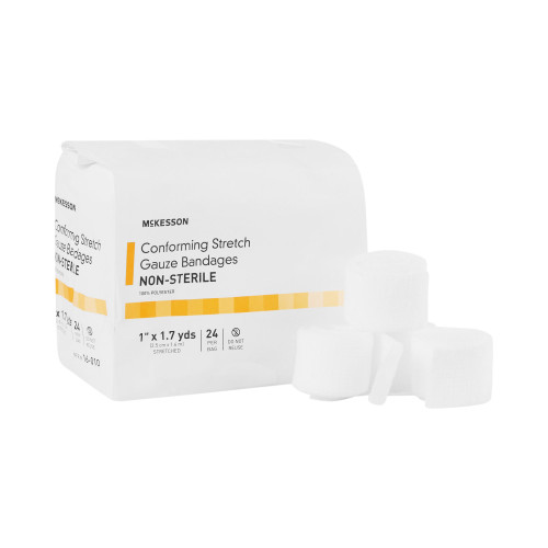 McKesson Conforming Bandage 1 Inch X 1-7/10 Yard NonSterile 24 per Pack, 16-010, Roll of 1