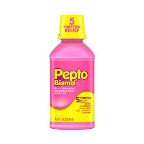 Anti-Diarrheal Pepto Bismol262 mg Strength Liquid 12 oz. 37000003203 Each/1 800404 Procter & Gamble 260852_EA Anti-Diarrheal Pepto Bismol262 mg Strength Liquid 12 oz. 37000003203 Each/1 800404 Procter & Gamble 260852_EA