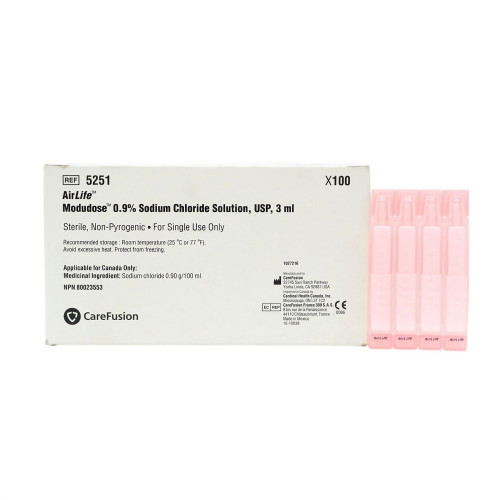 AirLife Modudose Sodium Chloride 0.9% Solution 3 mL, 5251, Box of 100