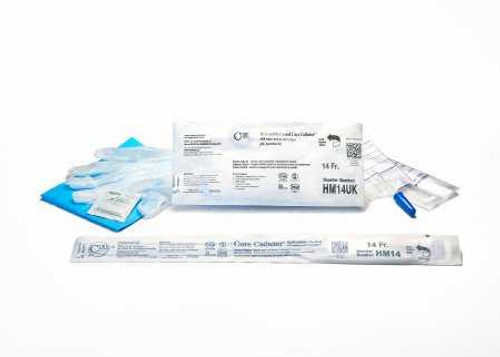 Intermittentent Catheter Kit Cure Catheter U-Shape Straight Tip 14 Fr. Hydrophilic Coated PVC HM14UK Each/1 4116705840 CURE MEDICAL 1105064_EA