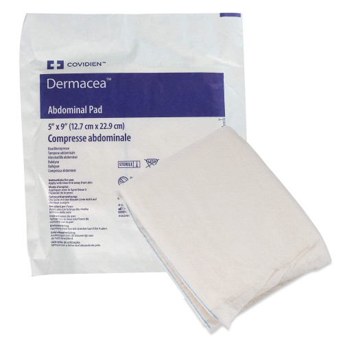 Dermacea Abdominal Pad 5 X 9 Inch NonSterile 880 per Case, 6196D, Pack of 1