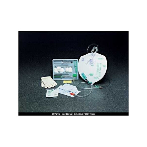 Bardia Foley Indwelling Catheter Tray, 5 cc Balloon, 2L Anti-Reflux Drain Bag, 16 Fr., Pack of 1