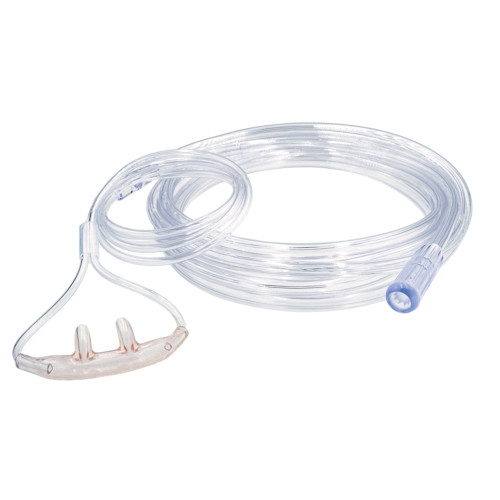 Salter-Style Nasal Cannula Adult Curved Prong / NonFlared Tip 7 Foot Tubing, 1600HF-7-25, Case of 25
