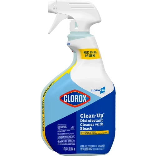 CloroxPro Clorox Clean-Up with Bleach Surface Disinfectant Cleaner Germicidal Trigger Spray Liquid 32 oz. Bottle Chlorine Scent NonSterile, 35417, Case of 9
