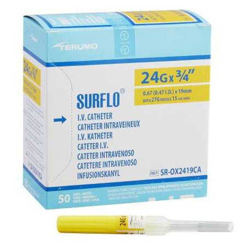 Peripheral IV Catheter Surflo24 Gauge 0.75 Inch Without Safety SR-OX2419CA Each/1 79-81128 TERUMO MEDICAL 149162_EA Peripheral IV Catheter Surflo24 Gauge 0.75 Inch Without Safety SR-OX2419CA Each/1 79-81128 TERUMO MEDICAL 149162_EA