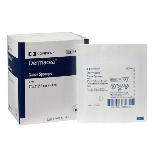 Gauze Sponge Dermacea™ 2 x 2 Inch 2 per Tray Sterile 8-Ply Square 441211 Pack of 1 67806 Dermacea™ 1121148_PK