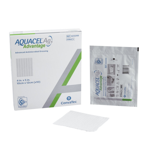 Aquacel Ag Advantage Silver Hydrofiber Dressing 4 X 5 Inch Rectangle Sterile, 422299, Pack of 1
