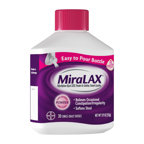 Laxative MiraLAX Powder 17.9 oz. 17 Gram Strength Polyethylene Glycol 3350 Pack of 1