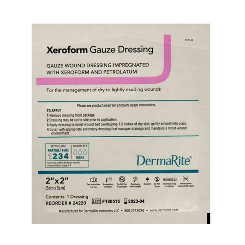 Xeroform Xeroform Petrolatum Impregnated Dressing Square 2 X 2 Inch Sterile, 24220, Pack of 1