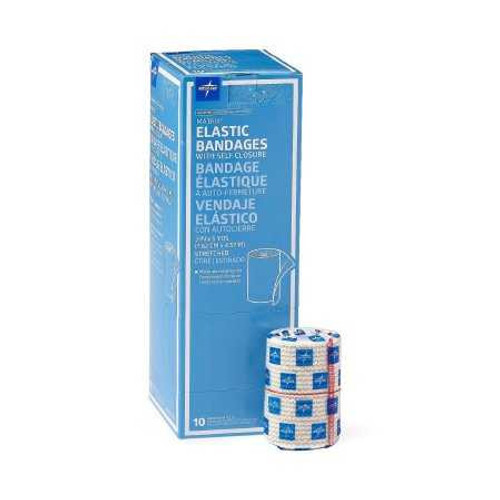 Elastic Bandage Matrix 3 Inch X 5 Yard Medium Compression Double Hook and Loop Closure Natural NonSterile MDS087003LF Box/10 23200725 MEDLINE 498689_BX