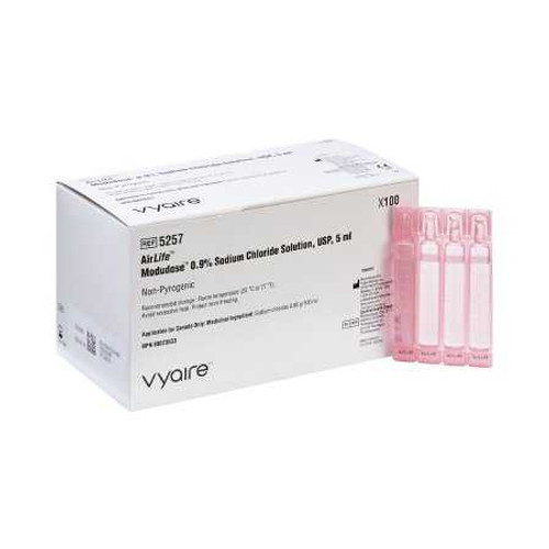 AirLifeModudoseRespiratory Therapy Solution Sodium Chloride 0.9% Solution Unit Dose Vial 5 mL 5257 Box/100 125258 Vyaire Medical 747293_BX
