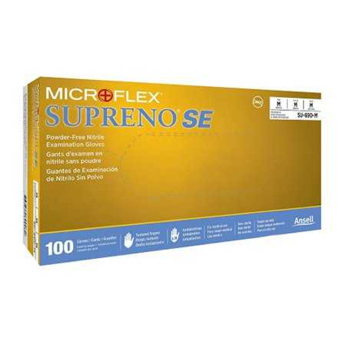 Exam Glove Supreno SE Medium NonSterile Nitrile Standard Cuff Length Textured Fingertips Blue Not Chemo Approved SU-690-M Case/1000 177-513500T MICROFLEX MEDICAL 368033_CS