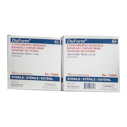 Conforming Bandage Duform Polyester / Rayon 1-Ply 4 Inch X 4-1/10 Yard Roll Shape Sterile 75204 Case/96 145301 Derma Sciences 645796_CS