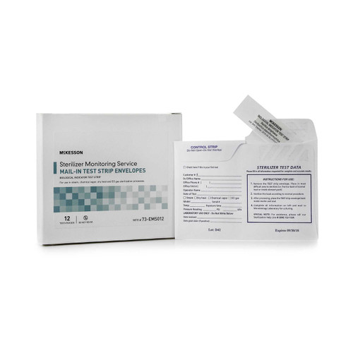 McKesson Sterilizer Monitoring Mail-In Service Steam / EO Gas / Dry Heat / Chemical Vapor 73-EMS012 Box/12 MCK BRAND 841965_BX