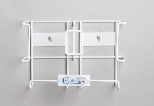 Countertips Glove Box Holder Horizontal or Vertical Mounted 2-Box Capacity White 7-1/2 X 11-3/4 Inch Coated Wire, 4064, Pack of 1