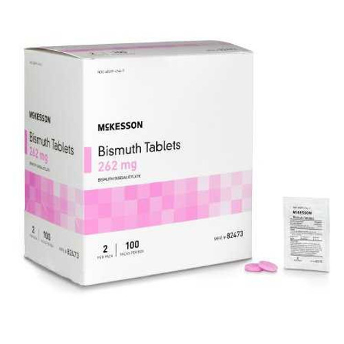 Anti-Diarrheal McKesson Brand 262 mg Strength Tablet 100 per Box 82473 Box/100 64122 MCK BRAND 1111737_BX