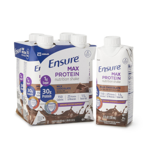 Ensure Max Protein Nutrition Shake Oral Supplement Milk Chocolate Flavor Liquid 11 oz. Reclosable Carton, 66899, Pack of 4