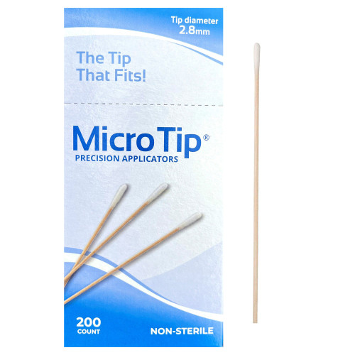 Micro-Tip Swabstick Cotton Tip Wood Shaft 6 Inch NonSterile 200 per Pack, A28PC, Case of 10000