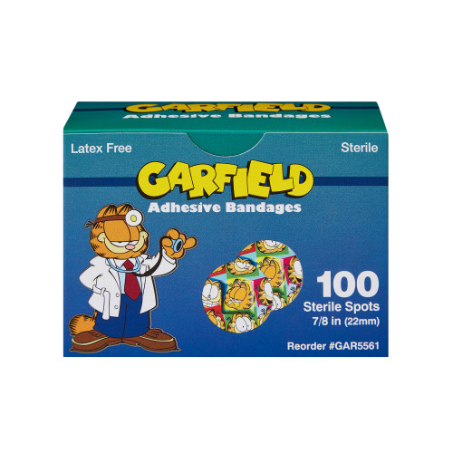 ASO Adhesive Spot Bandage Plastic Kid Design (Garfield) 7/8 Inch Diameter Sterile, GAR5561-012-000, Box of 1