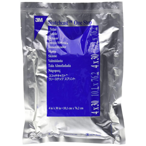 Padded Precut Splint 3M Scotchcast Quick Step Double Sided Felt 4 x 30 Inch Felt / Fiberglass White 75430 Case of 10