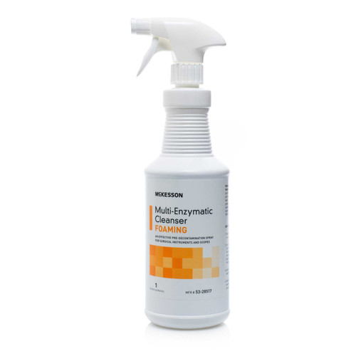 Multi-Enzymatic Instrument Detergent McKesson Foam RTU 1 Quart Bottle Fresh Rain Scent 53-28517 Case/12 33435 MCK BRAND 484479_CS Multi-Enzymatic Instrument Detergent McKesson Foam RTU 1 Quart Bottle Fresh Rain Scent 53-28517 Case/12 33435 MCK BRAND 484479_CS
