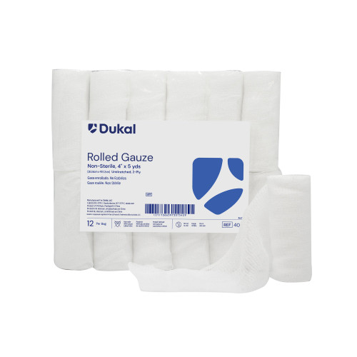 Dukal Conforming Bandage 4 Inch X 5 Yard 2-Ply NonSterile 12 per Pack, 404, Case of 96