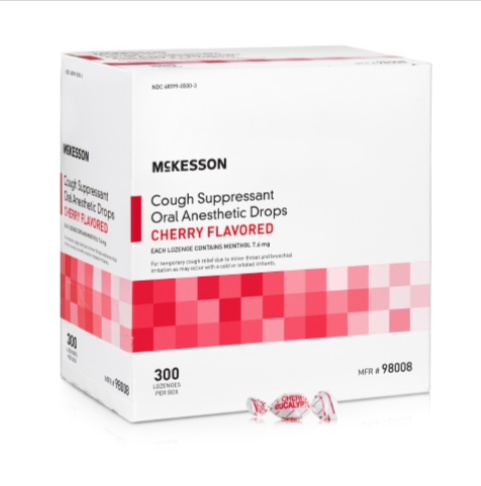 Cold and Cough Relief McKesson Brand 7.6 mg Strength Lozenge 300 per Box 98008 Case/3600 3154 MCK BRAND 1111732_CS