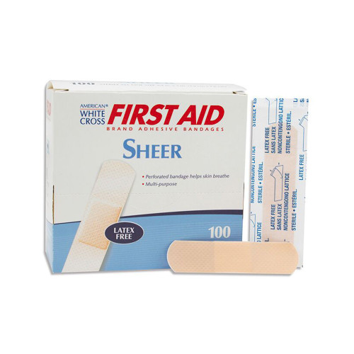American White Cross First Aid Adhesive Strip Plastic Tan 3/4 X 3 Inch Sterile, 1275033, Case of 1200