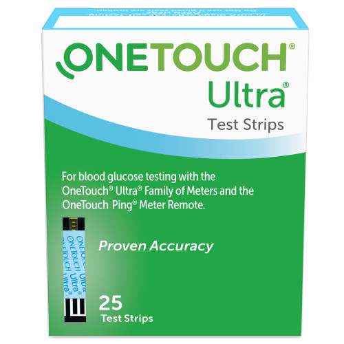 Blood Glucose Test Strips OneTouch Ultra 2 25 Strips per Pack 020994 Case of 24