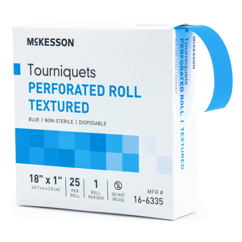McKesson Tourniquet Strap 18 Inch Length Perforated / Rolled Textured Polyisoprene, 16-6335, Case of 500