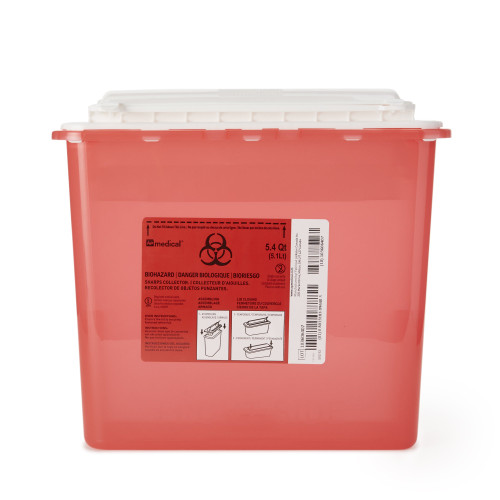 AP Line Sharps Container Red Base 12 L X 4-1/2 W X 10-4/5 H Inch Horizontal Entry 1.35 Gallon, FGAP5Q4RC001, Case of 12