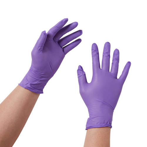 Purple Nitrile Exam Glove X-Small NonSterile Nitrile Standard Cuff Length Textured Fingertips Purple Chemo Tested, 55080, Case of 1000