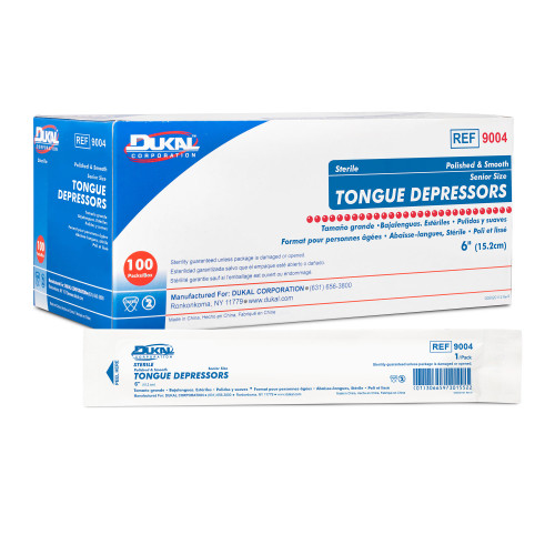 Tongue Depressor Dukal 6'' Length Wood 9004 Case of 1000